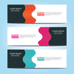 Vector abstract design web banner template. Web Design Elements - Header Design. Abstract geometric web banner template on grey background.Modern banner.