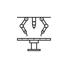 surgery robot, healthcare and, medical line icon on white background
