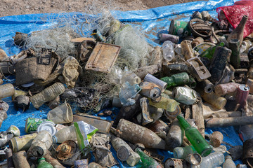 Fototapeta premium waste materials taken out from the sea