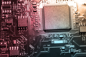 A close-up microchip