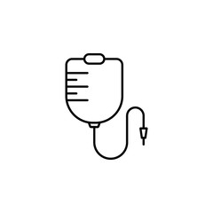 intravenous saline drip, healthcare , transfusion line icon on white background