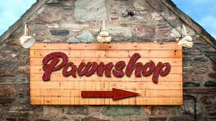 Obraz premium Street Sign to Pawnshop