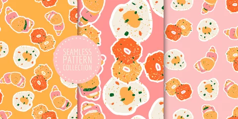 Fotobehang Hand-drawn food seamless pattern set in vector © irinabogomolova