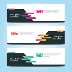 Vector abstract design web banner template. Web Design Elements - Header Design. Abstract geometric web banner template on grey background.Modern banner.