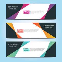 Fototapeta premium Vector abstract design web banner template. Web Design Elements - Header Design. Abstract geometric web banner template on grey background.Modern banner.