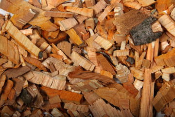 abstract wooden background - kindling wood flat lay