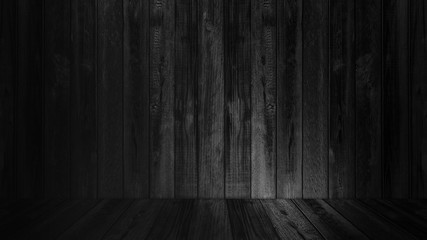 abstract wooden table  wall dark room ,empty space with smoke for display products,background.  