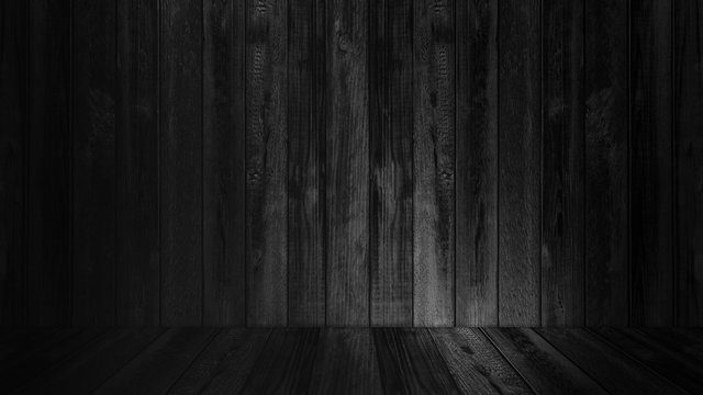 abstract wooden table  wall dark room ,empty space with smoke for display products,background.  