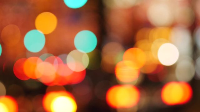 Abstract Blurry Traffic Road Boken Lights. 4K Footage.