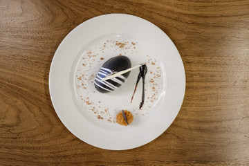 Restaurant cakes top view