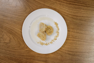 Restaurant cakes top view