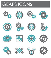 Gear icons set on background for graphic and web design. Creative illustration concept symbol for web or mobile app