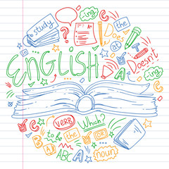 Language school for adult, kids. English courses, class.