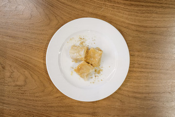 Restaurant cakes top view