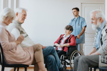 Fototapeta premium Woman on wheelchair
