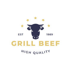 grill beef logo template