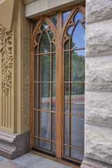 Beautiful architectural elements of a country house. Close-up