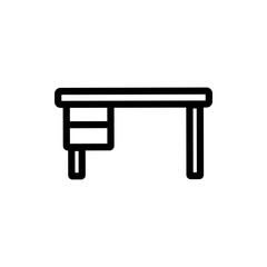 table icon vector. Thin line sign. Isolated contour symbol illustration