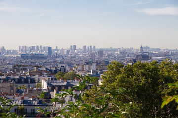 Fototapeta na wymiar Aerial view of Paris from the Butte Montmartre