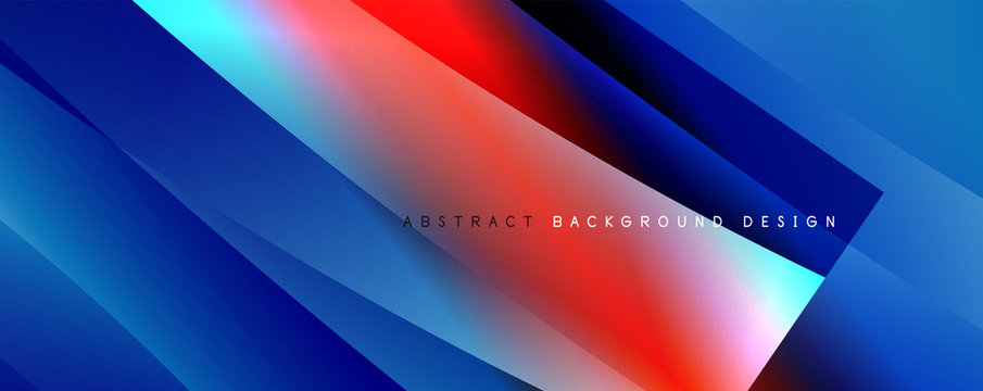 Wave liquid style lines with shadows and light on gradient background