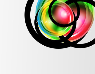 Abstract background - glossy glass bubbles, abstract sphere shapes. Vector Illustration For Wallpaper, Banner, Background, Card, Book Illustration, landing page