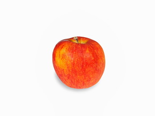Cloce-up cold ripe Apple red fruit isolated on white background.
