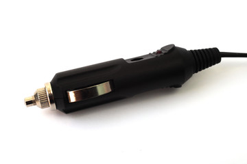 car cigarette lighter plug on a white background