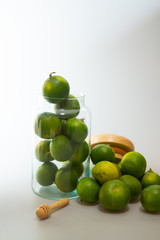 Group of green lime. Lime is a kind of fruit.