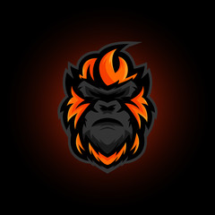 angry gorilla vector illustration