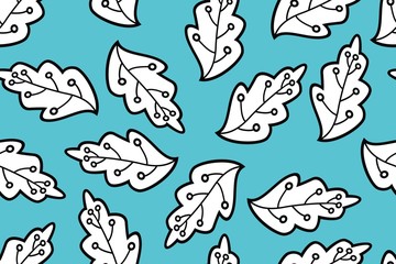 Seamless pattern with leaf vector Illustration, simple batik motif