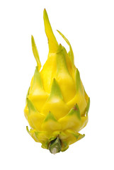 fresh dragon yellow shell fruit on white background