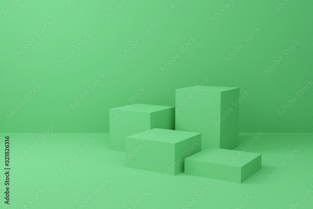 Poster abstract cube on pastel background texture with geometric shape. 3d render design for display produc