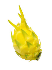 fresh dragon yellow shell fruit on white background