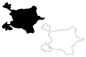 Tirana City (Republic of Albania) map vector illustration, scribble sketch City of Tirana map