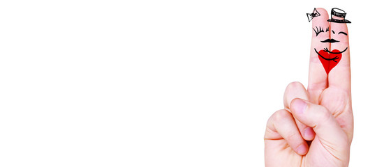 Zwei verliebte Finger