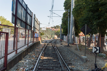 Fototapeta na wymiar Lisboa Rail track chosse your way
