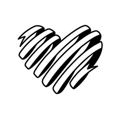 Ribbon heart tattoo symbol. Vector illustration.