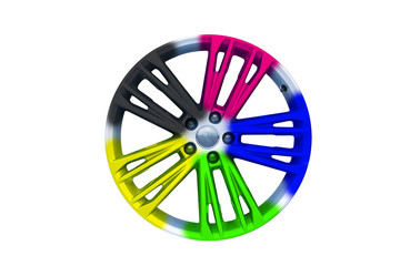 Automobile disc restoring. painting light alloy disc with spray