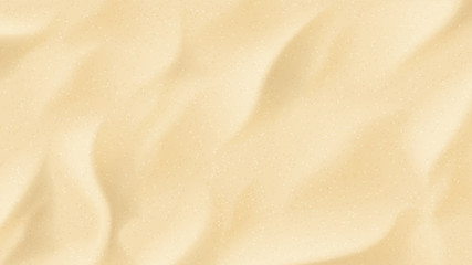 Realistic texture of beach sand. Vector illustration with top view on realistic ocean, river or sea sand.