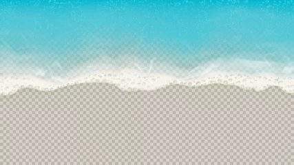 Fototapeten Top view of sea waves isolated on transparent background. Vector illustration with aerial view on realistic ocean or sea waves with foam. © Yaran