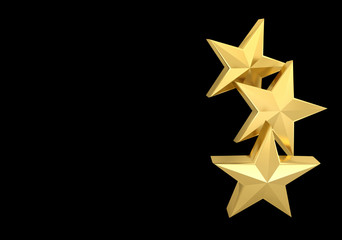 Obraz premium 3 three stars golden gold 3D
