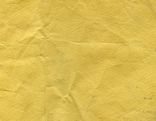 texture of old crumpled yellow paper