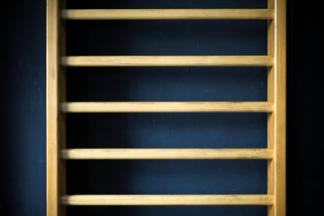 Wooden wall bars in the gym