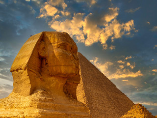 The Great Sphinx of Giza and the pyramids in Egypt