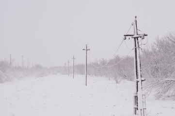 winter landscape all covered with snow