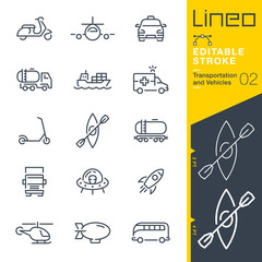 Lineo Editable Stroke - Transportation and Vehicles outline icons © sharpnose