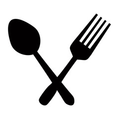 spoon and fork icon design vector logo template EPS 10
