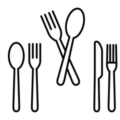 spoon and fork icon design vector logo template EPS 10