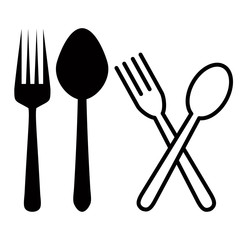 spoon and fork icon design vector logo template EPS 10