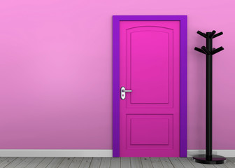 Colorfull room and door - 3D